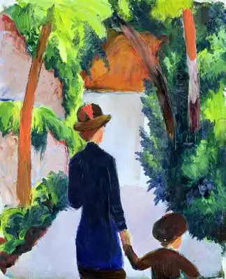 Macke, August: Mother with baby in the park